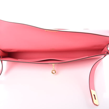 Hermes Swift Kelly Cut Clutch Pochette Rose Azalee 13 of 27