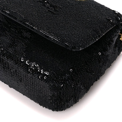 Chanel Sequin Paris Cosmopolite Dare To Disturb Flap Black Gold 10 of 11