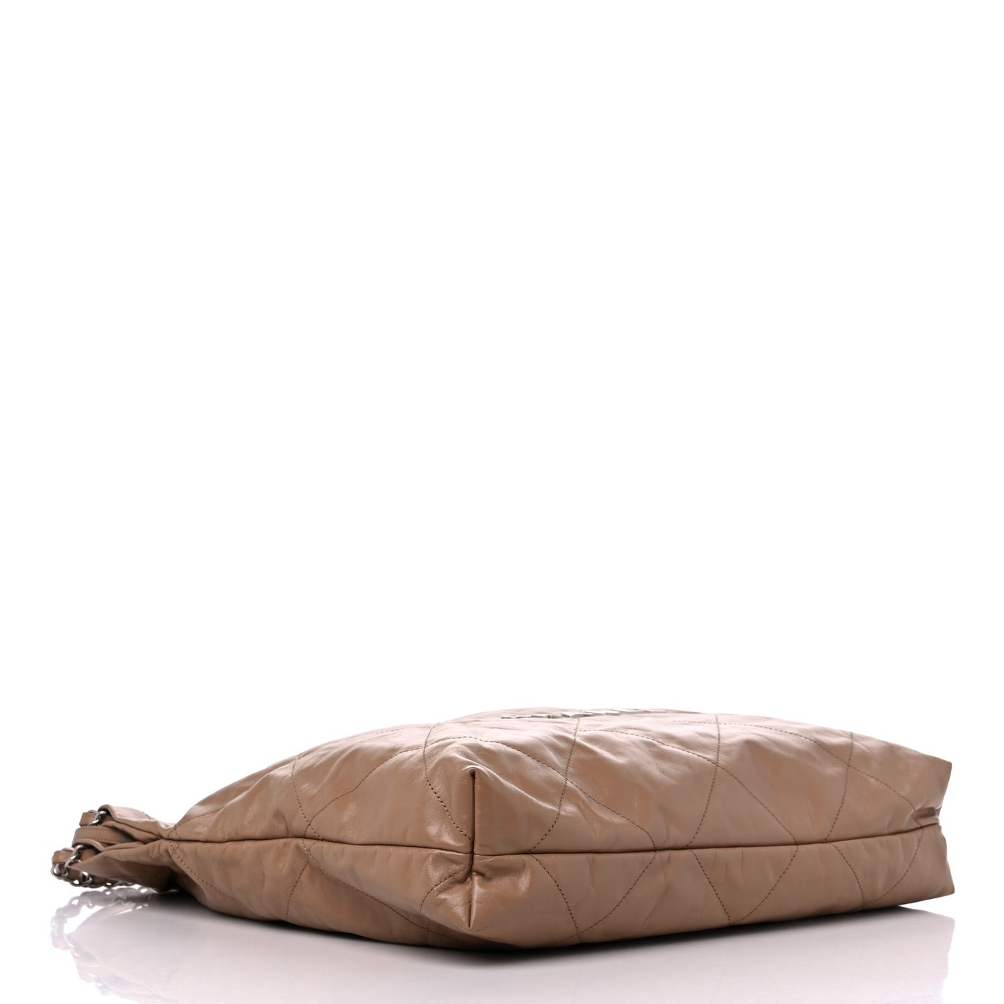 Shiny Calfskin Quilted Chanel 22 Dark Beige