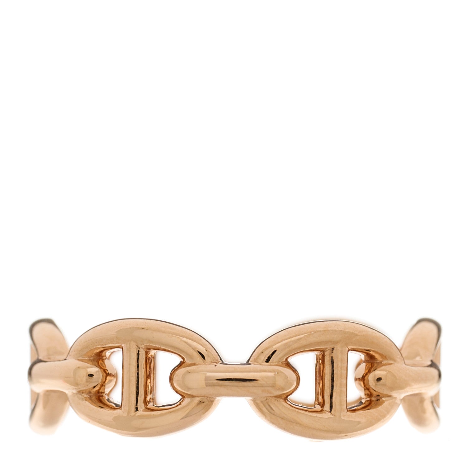 Hermes 18K Rose Gold PM Chaine d'Ancre Enchainee Ring 54 6.75 3 of 6