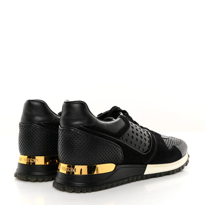 Louis Vuitton Nubuck Calfskin Perforated Run Away Sneakers 38.5 Black 4 of 16