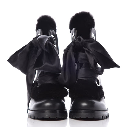 Christian Louboutin Calfskin Mink Jenny From the Alps 70 Ankle Boots 36.5 Black 2 of 13