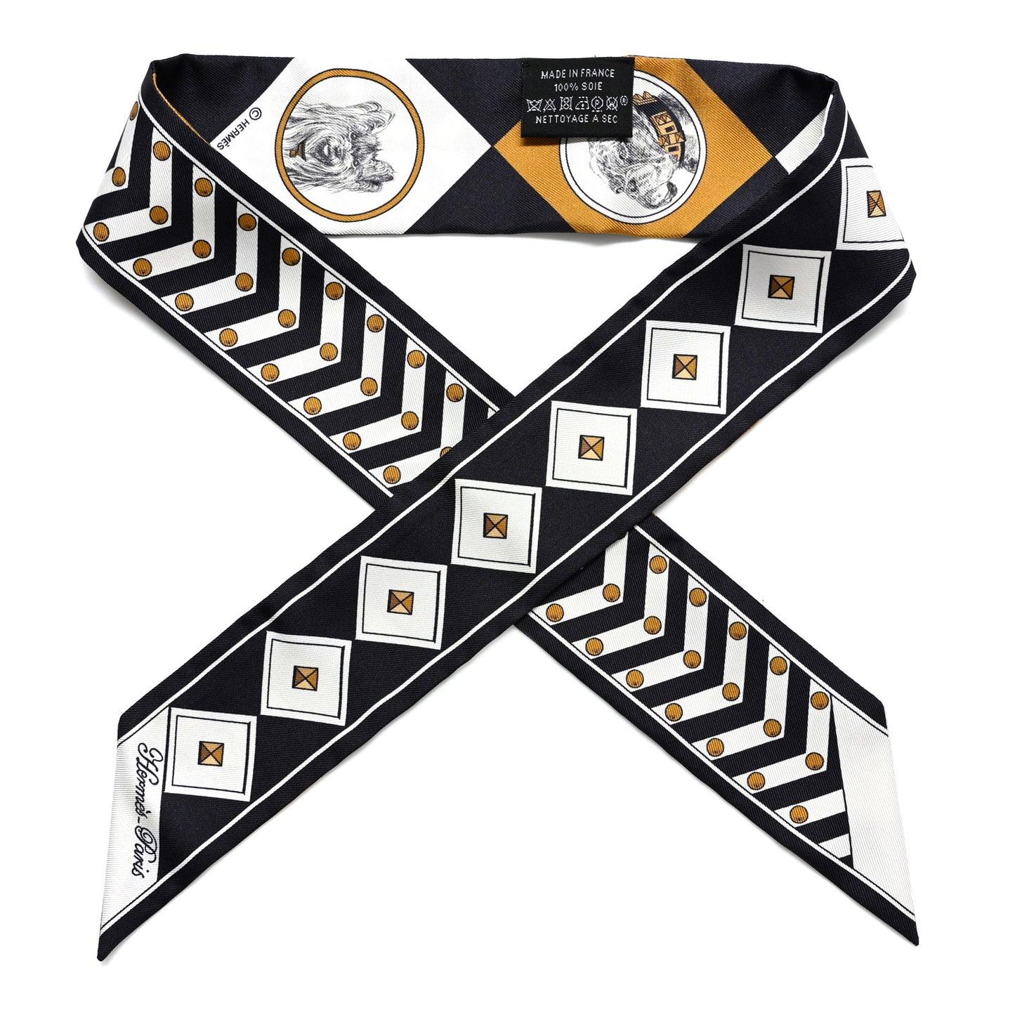 Silk Colliers et Chiens Twilly Black Gold White