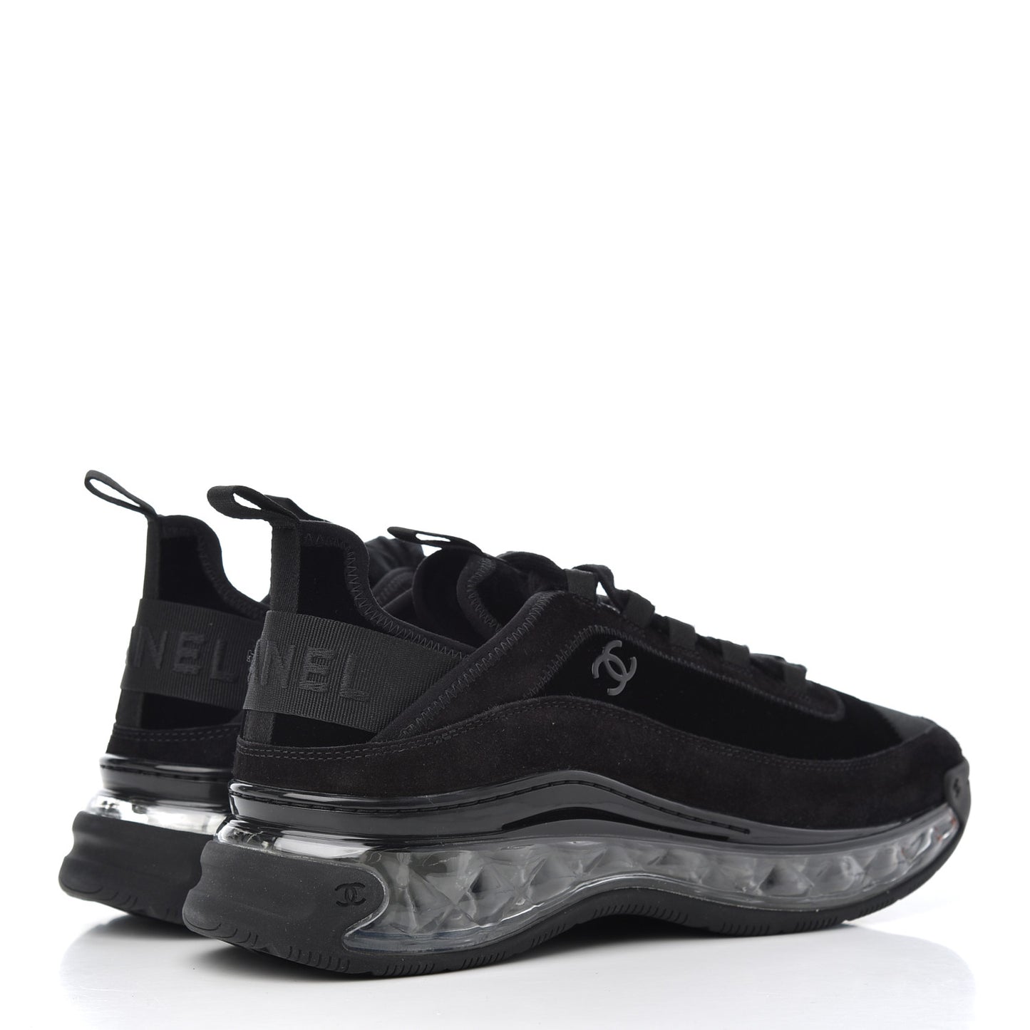 Suede Calfskin Velvet Grosgrain CC Sneakers 40.5 Black