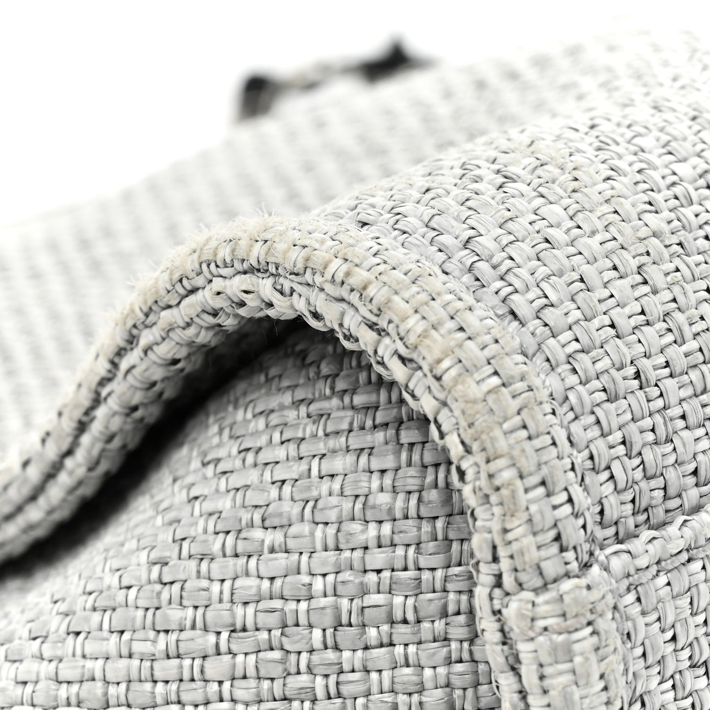 Woven Straw Raffia Small Deauville Tote Grey