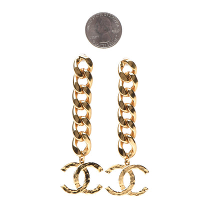 Chanel Metal CC Pick Drop Earrings Gold 2 of 5