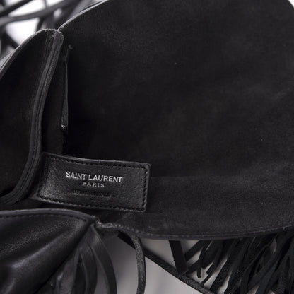Saint Laurent Lambskin Fringe Small Anita Crossbody Bag Black 8 of 11