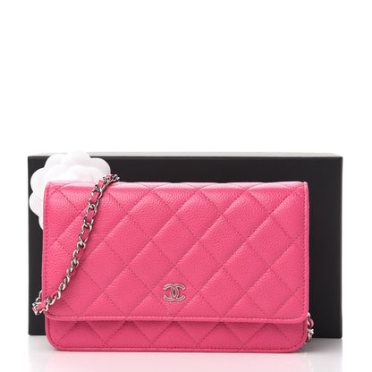 Chanel Caviar Quilted Wallet on Chain WOC Pink 11 of 12