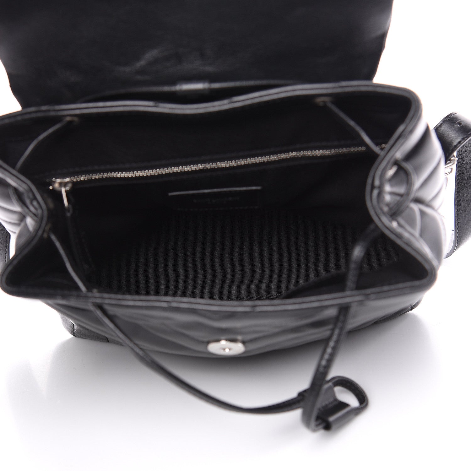 Saint Laurent Calfskin Y Quilted Monogram Small Loulou Backpack Black 5 of 10