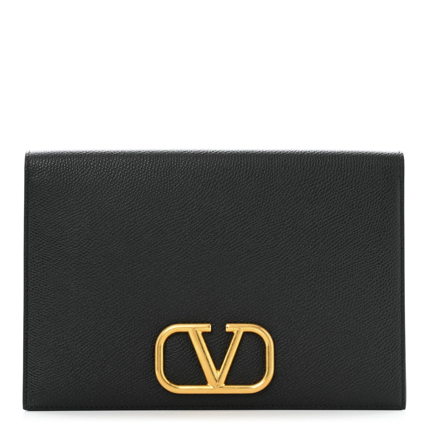 Valentino Garavani Grainy Calfskin Vlogo Signature Pouch Black 1 of 8