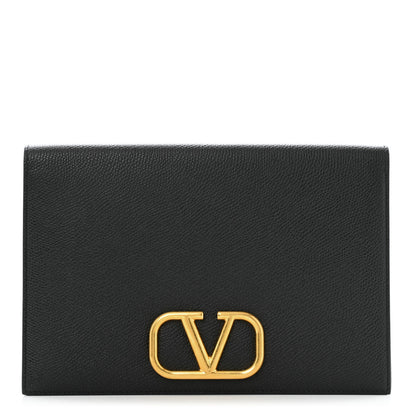 Valentino Garavani Grainy Calfskin Vlogo Signature Pouch Black 1 of 8