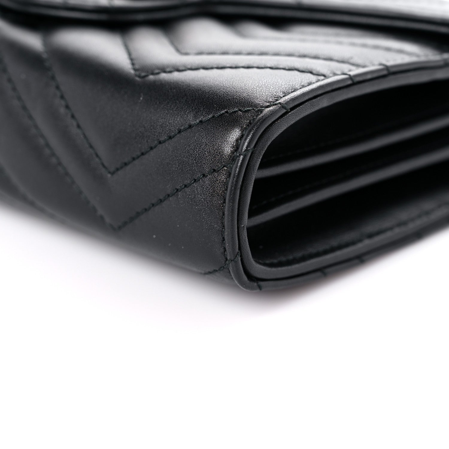 Gucci Calfskin Matelasse GG Marmont Chain Wallet Black 9 of 9