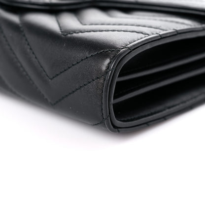 Gucci Calfskin Matelasse GG Marmont Chain Wallet Black 9 of 9