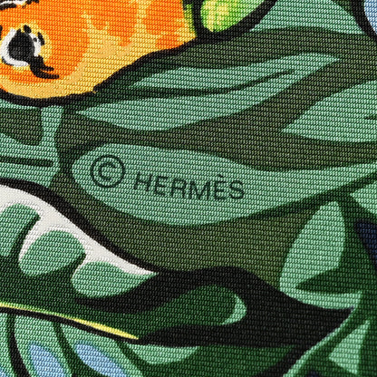 Hermes Silk Jungle Love Scarf 90 Marine Vert Orange 3 of 3