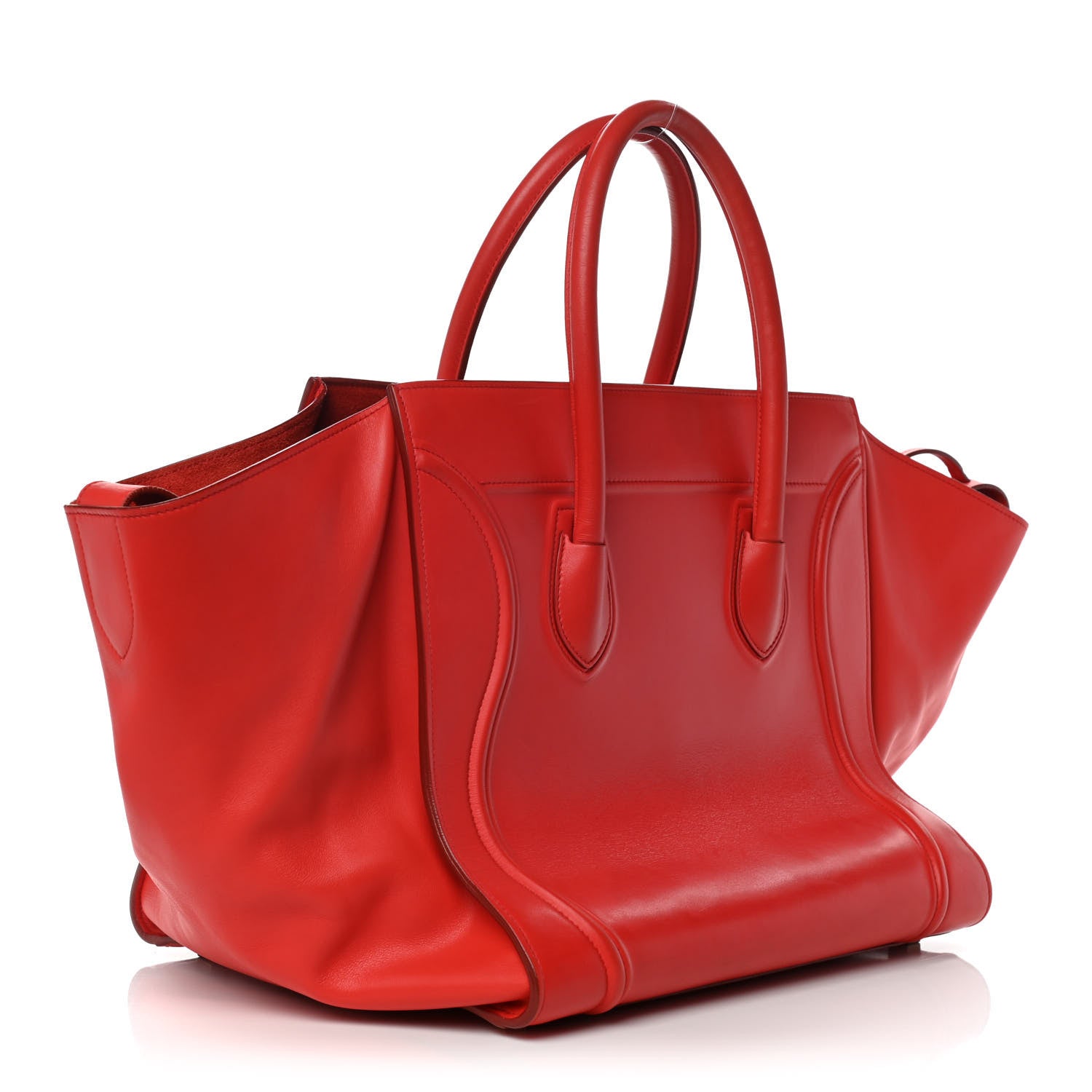 Celine Supple Calfskin Medium Phantom Luggage Vermillion 3 of 12
