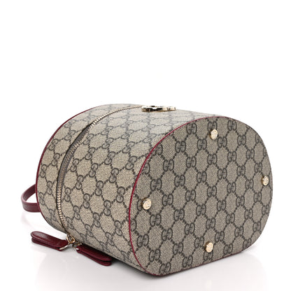 Gucci GG Supreme Monogram Ancora Calfskin Vanity Cosmetic Case Beige Ebony Rosso 4 of 10
