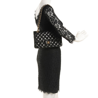 Chanel Lambskin Quilted Medium Double Flap Black 2 of 8