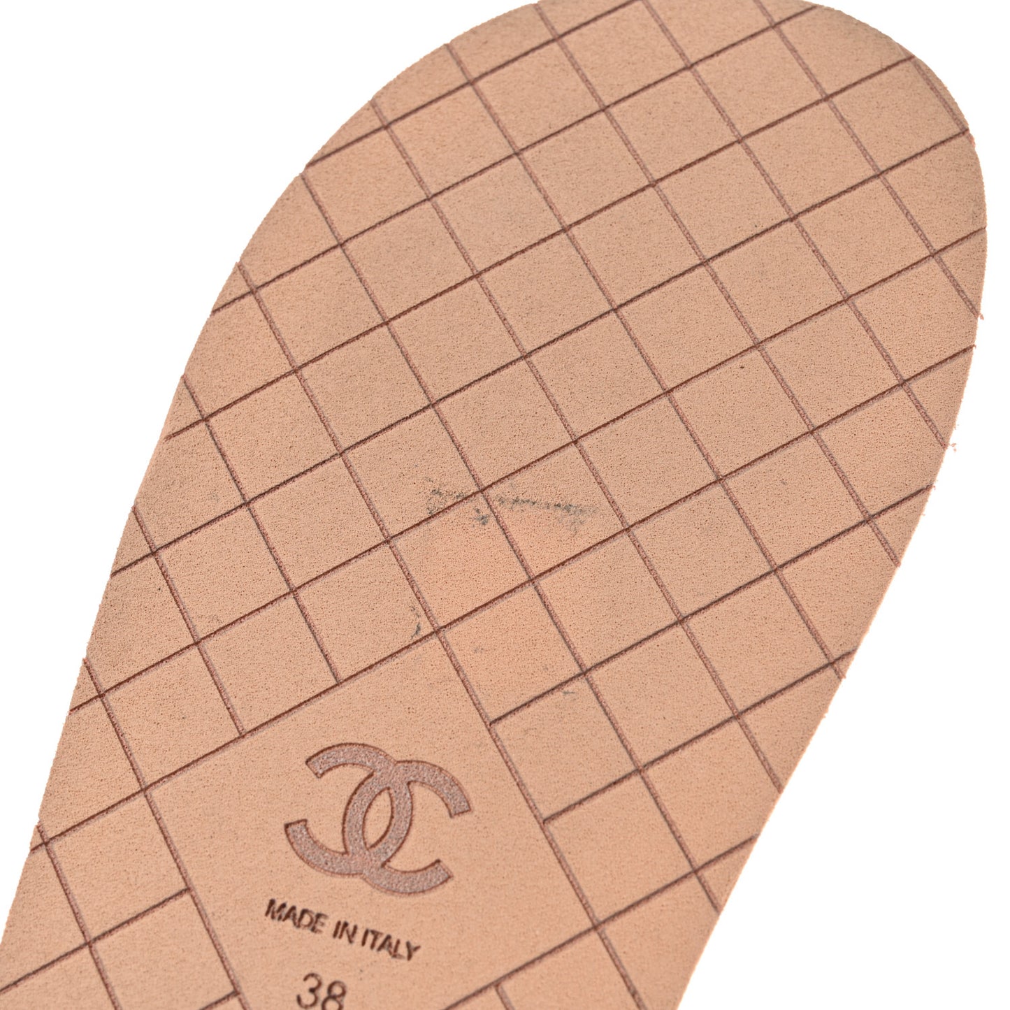 Fabric Rubber Coco Slides 38 Beige White