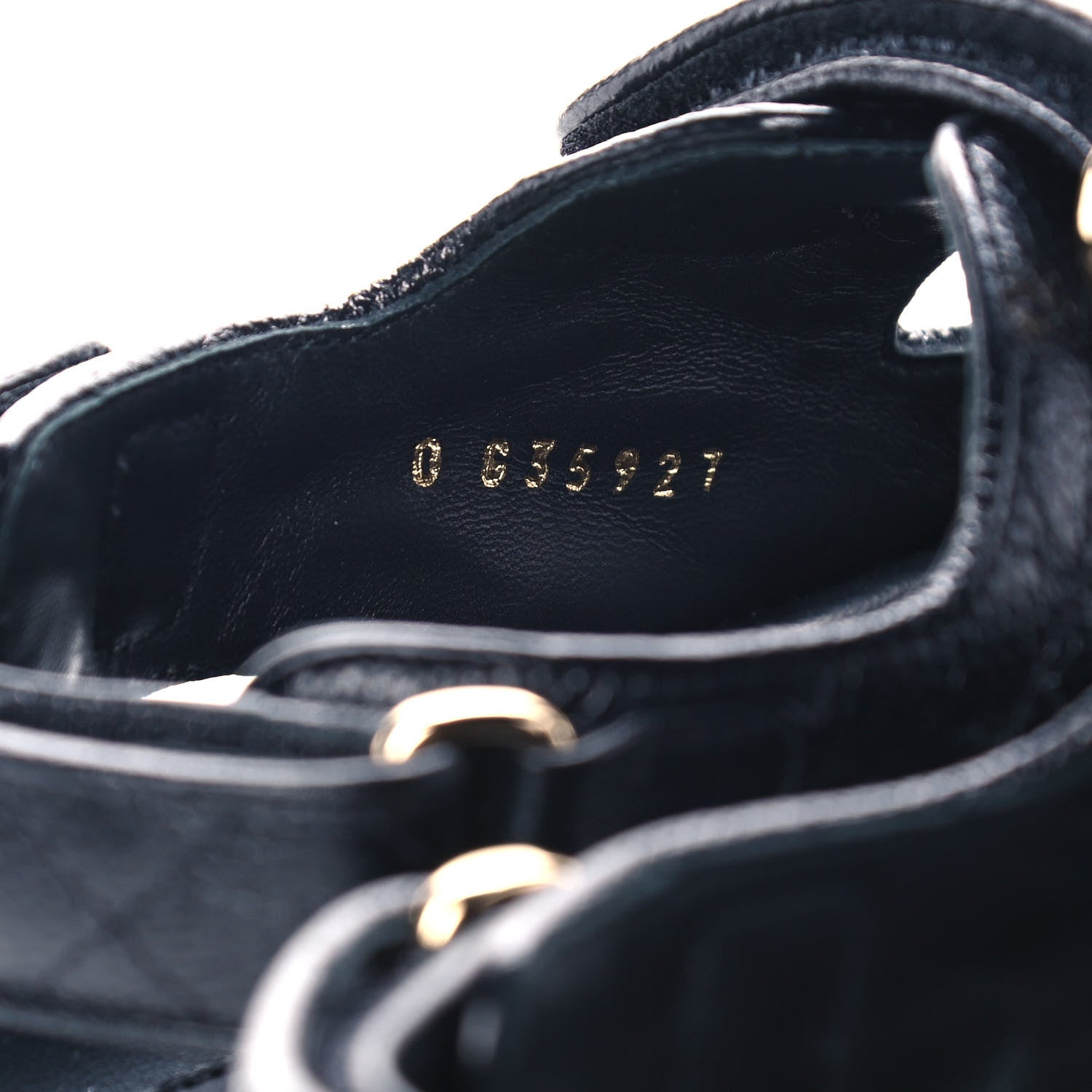 Chanel Grained Calfskin Velcro Dad Sandals 35 Black 7 of 12