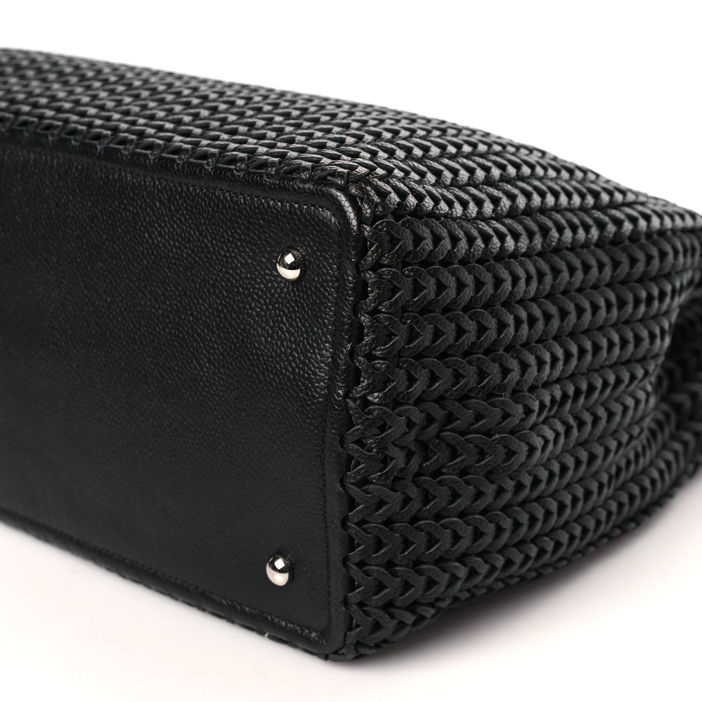 Calfskin Braided CC Tote Black