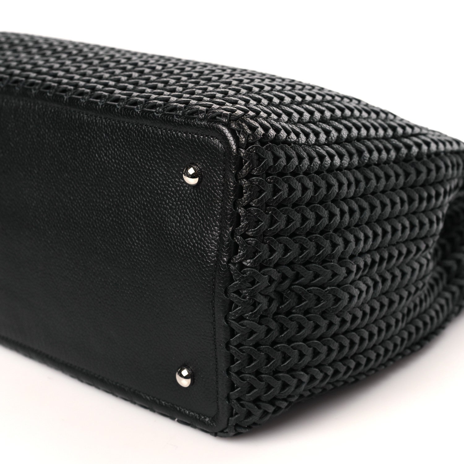 Chanel Calfskin Braided CC Tote Black 9 of 9