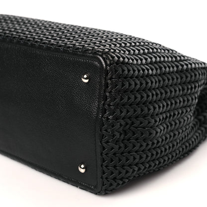 Chanel Calfskin Braided CC Tote Black 9 of 9