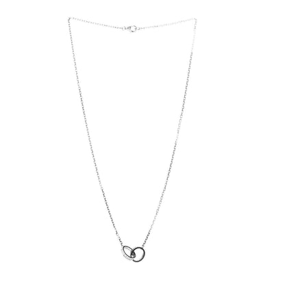 Cartier 18K White Gold Black Ceramic Diamond Interlocking LOVE Necklace 3 of 4