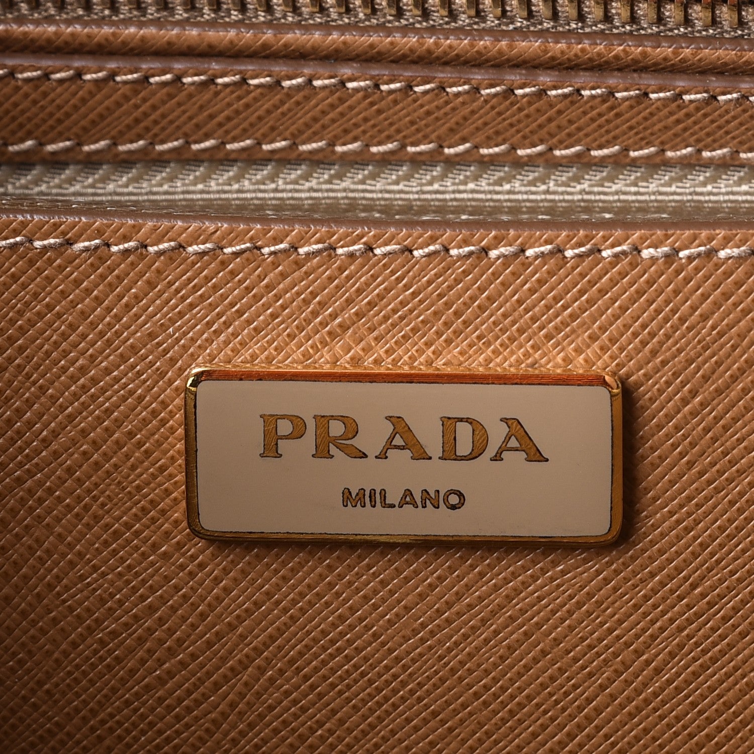 Prada Saffiano Medium Galleria Double Zip Tote Caramel 7 of 10