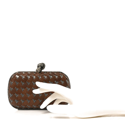 Bottega Veneta Snakeskin Knot Clutch Grey Multicolor 2 of 8