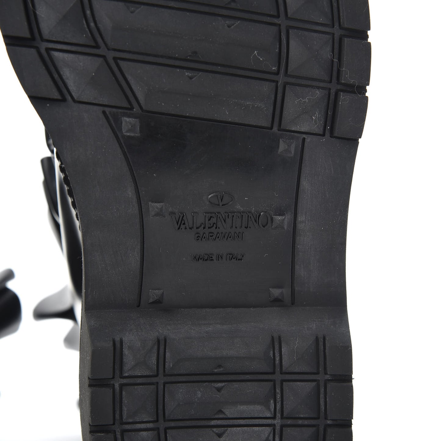 Calfskin Ruffle Heart Love Combat Boots 37.5 Black