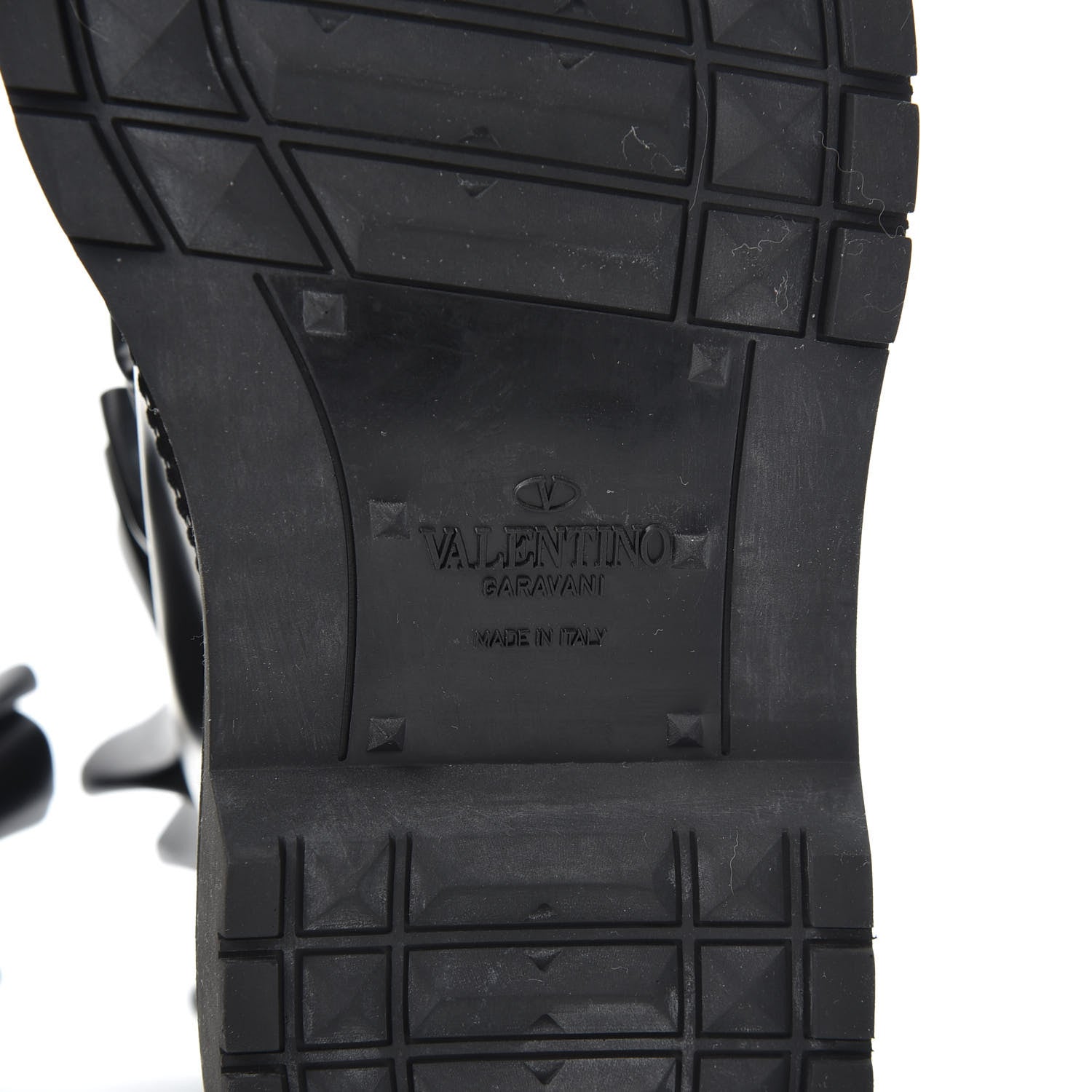 Valentino Garavani Calfskin Ruffle Heart Love Combat Boots 37.5 Black 7 of 10