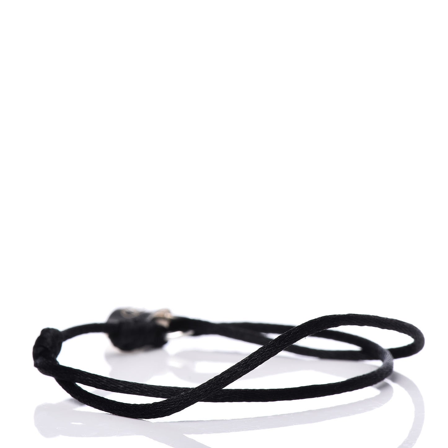 Sterling Silver Lockit Adjustable Cord Bracelet Black
