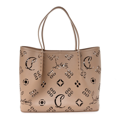 Christian Louboutin Calfskin Perforated Loubinthesky Large Cabarock Spikes Tote Roca 1 of 9