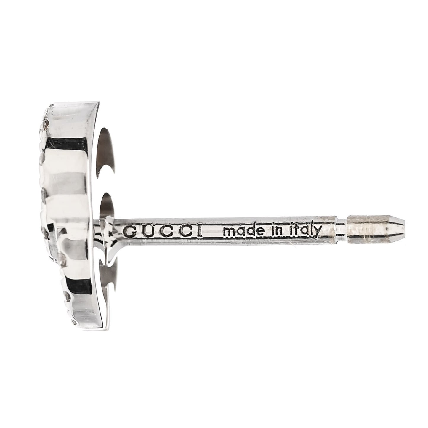 18K White Gold Diamond Mini Running G Earrings
