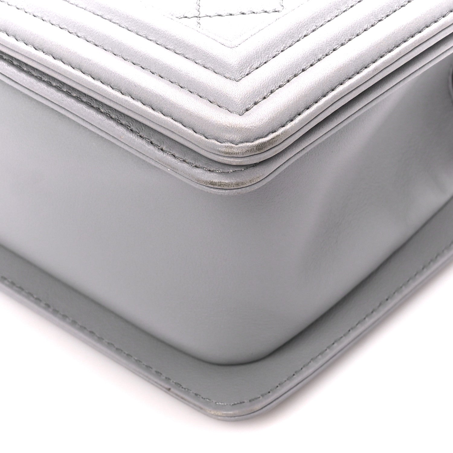 Chanel Lambskin Quilted Medium Boy Flap Grey 10 of 11