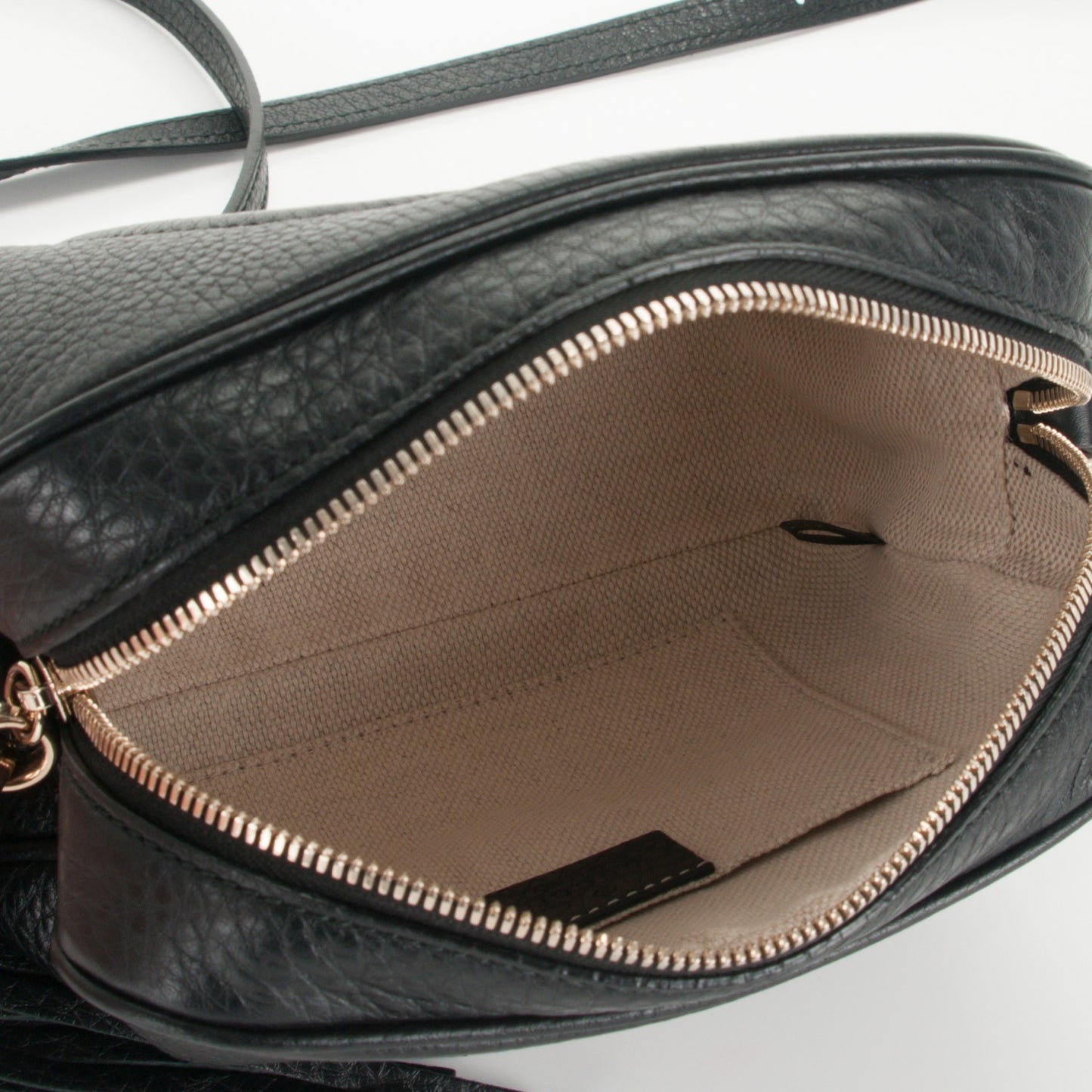 Pebbled Calfskin Small Soho Disco Bag Black
