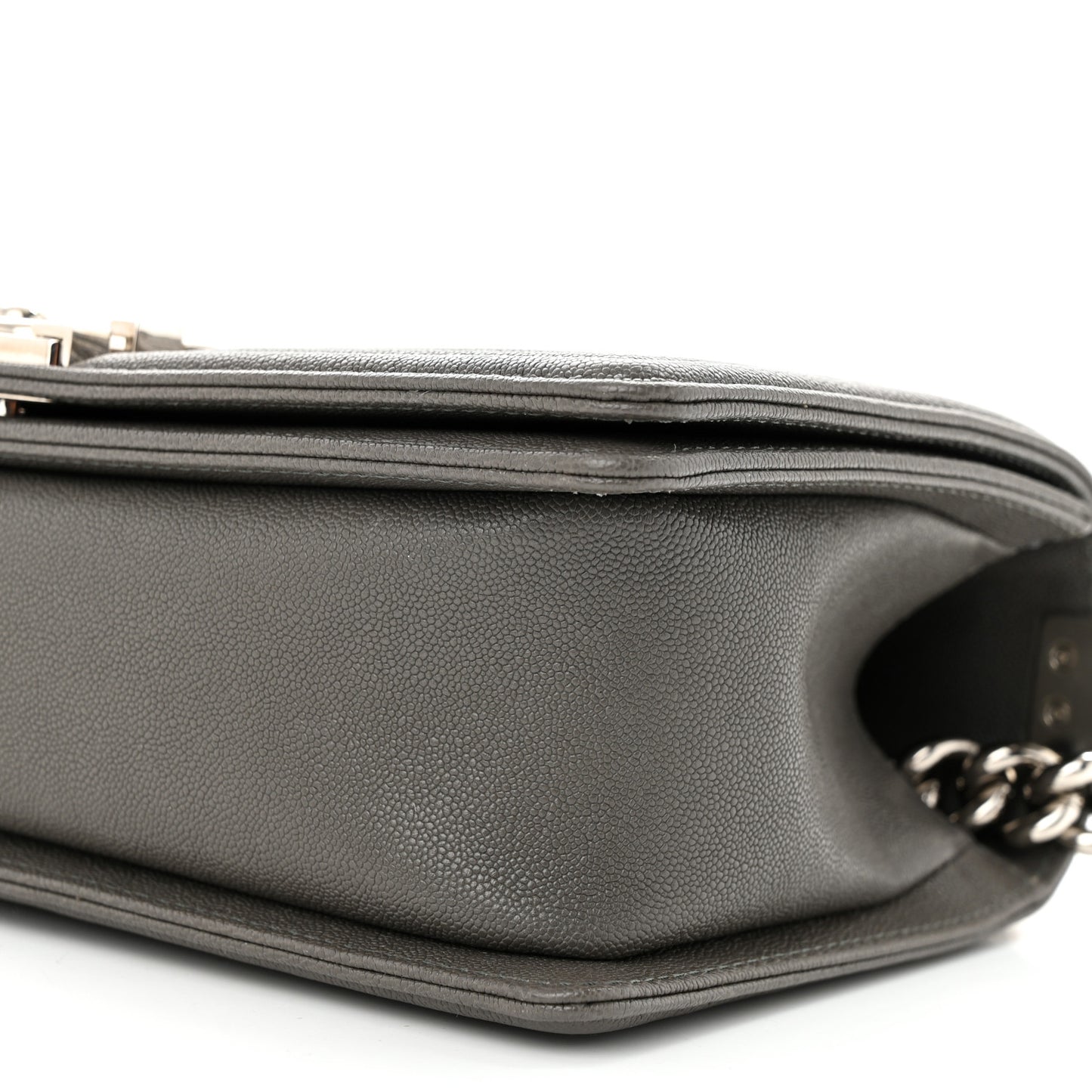 Caviar Quilted Medium Boy Flap Grey