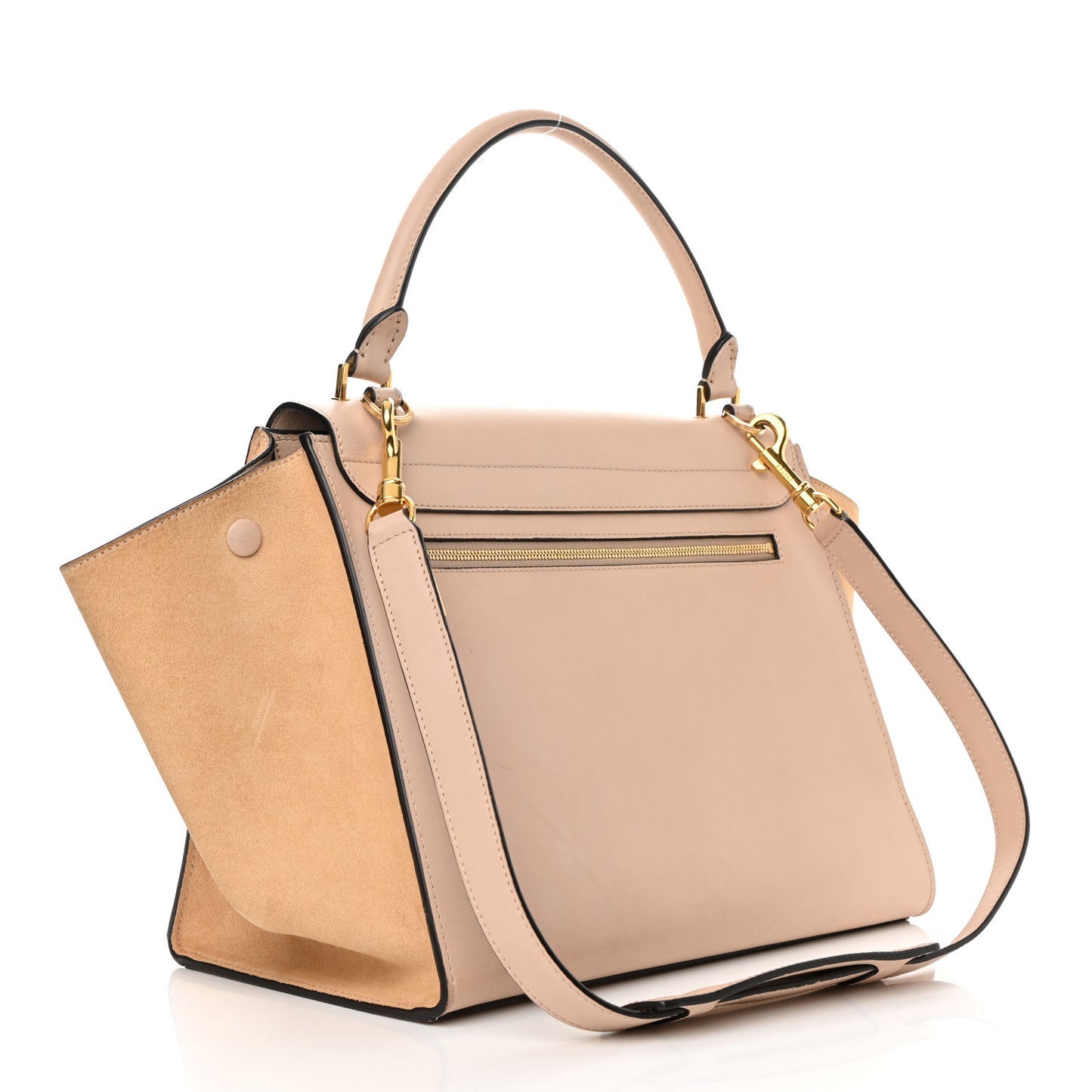 Smooth Calfskin Suede Medium Trapeze Dune