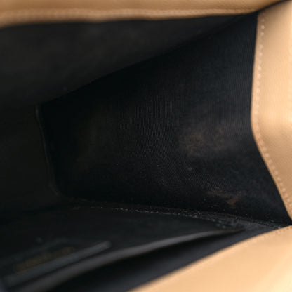Saint Laurent Grain De Poudre Textured Mixed Matelasse Medium Triquilt Monogram Satchel Natural Tan 14 of 18