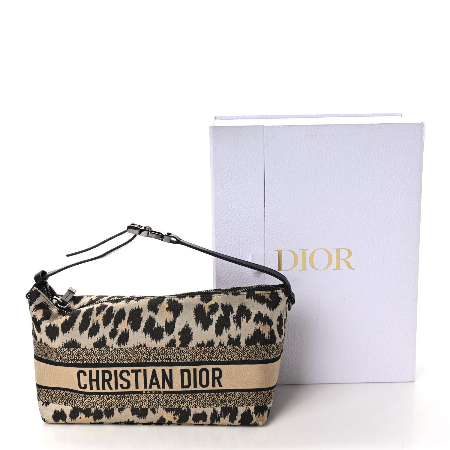 Christian Dior Canvas Mizza Embroidered Medium Leopard DiorTravel Nomad Pouch Beige 12 of 12