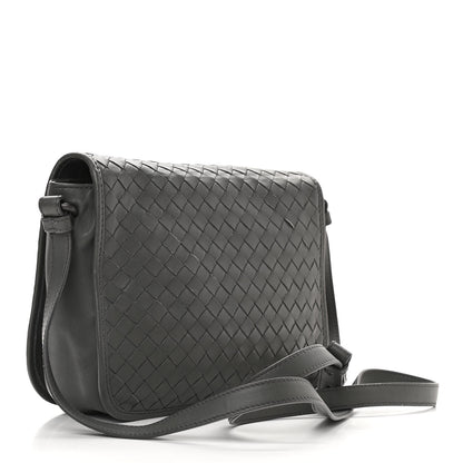 Bottega Veneta Nappa Intrecciato Flap Crossbody Light Grey 3 of 12