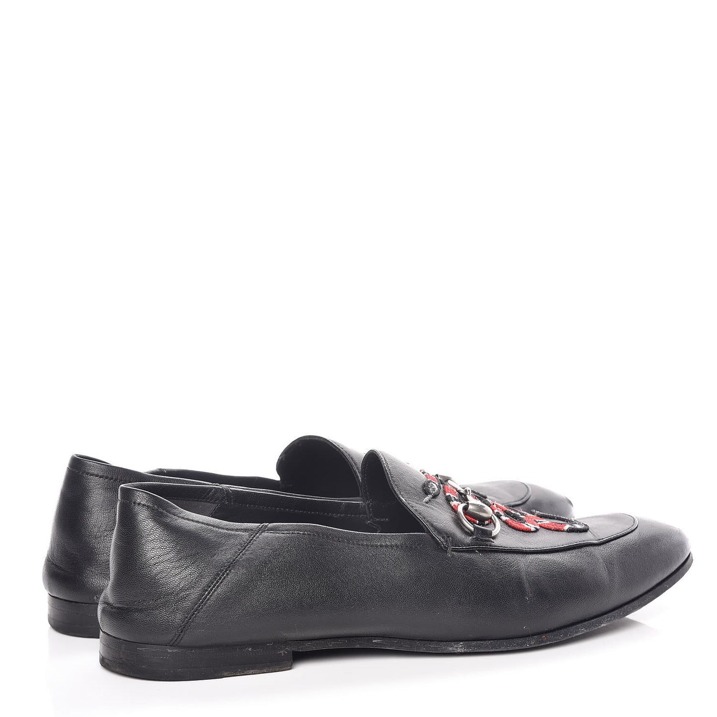 Lambskin Kingsnake Embroidered Mens Brixton Horsebit Loafers 11 Black
