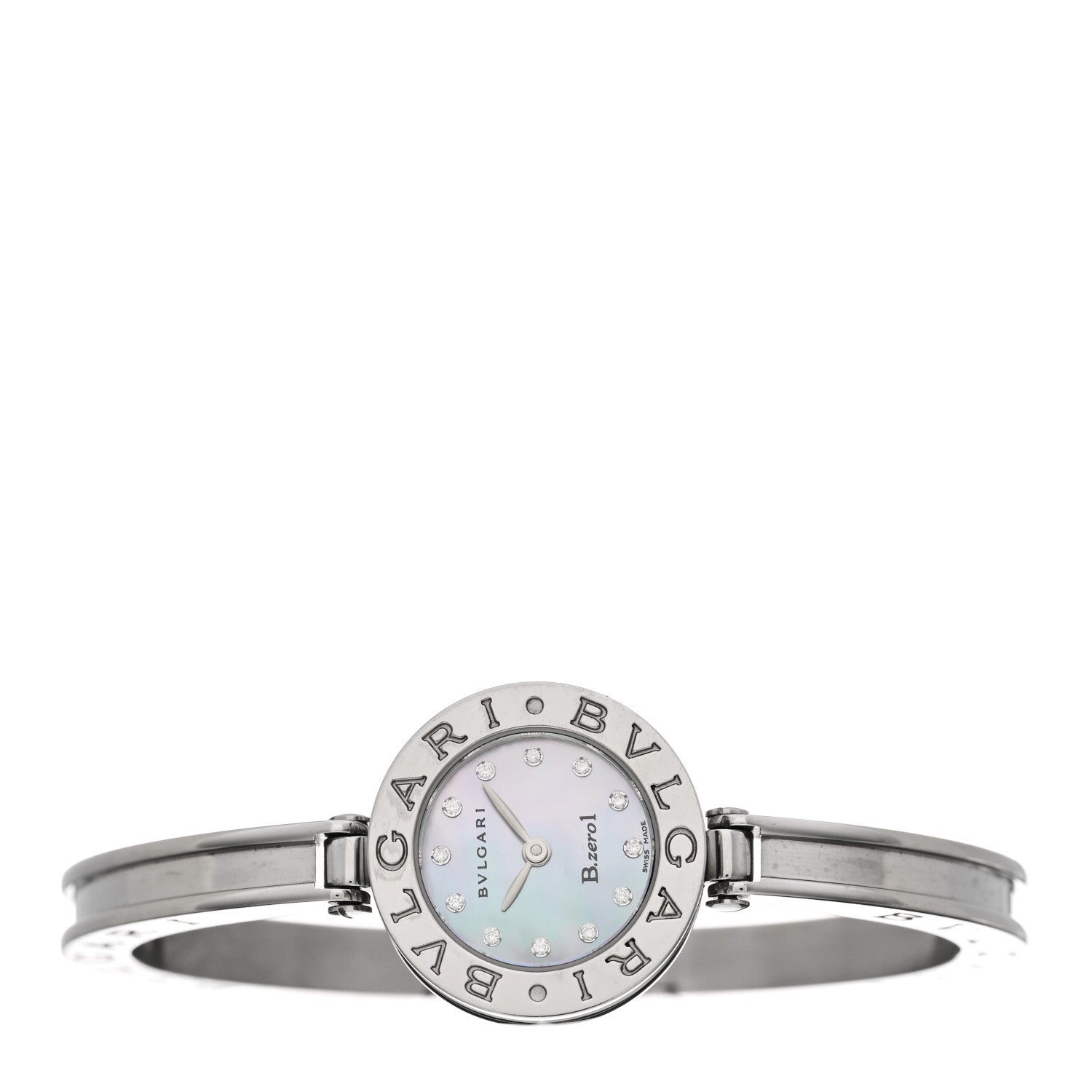 Bulgari Stainless Steel Diamond Blue Mother of Pearl 22mm B.zero1 Quartz Watch 2 of 4