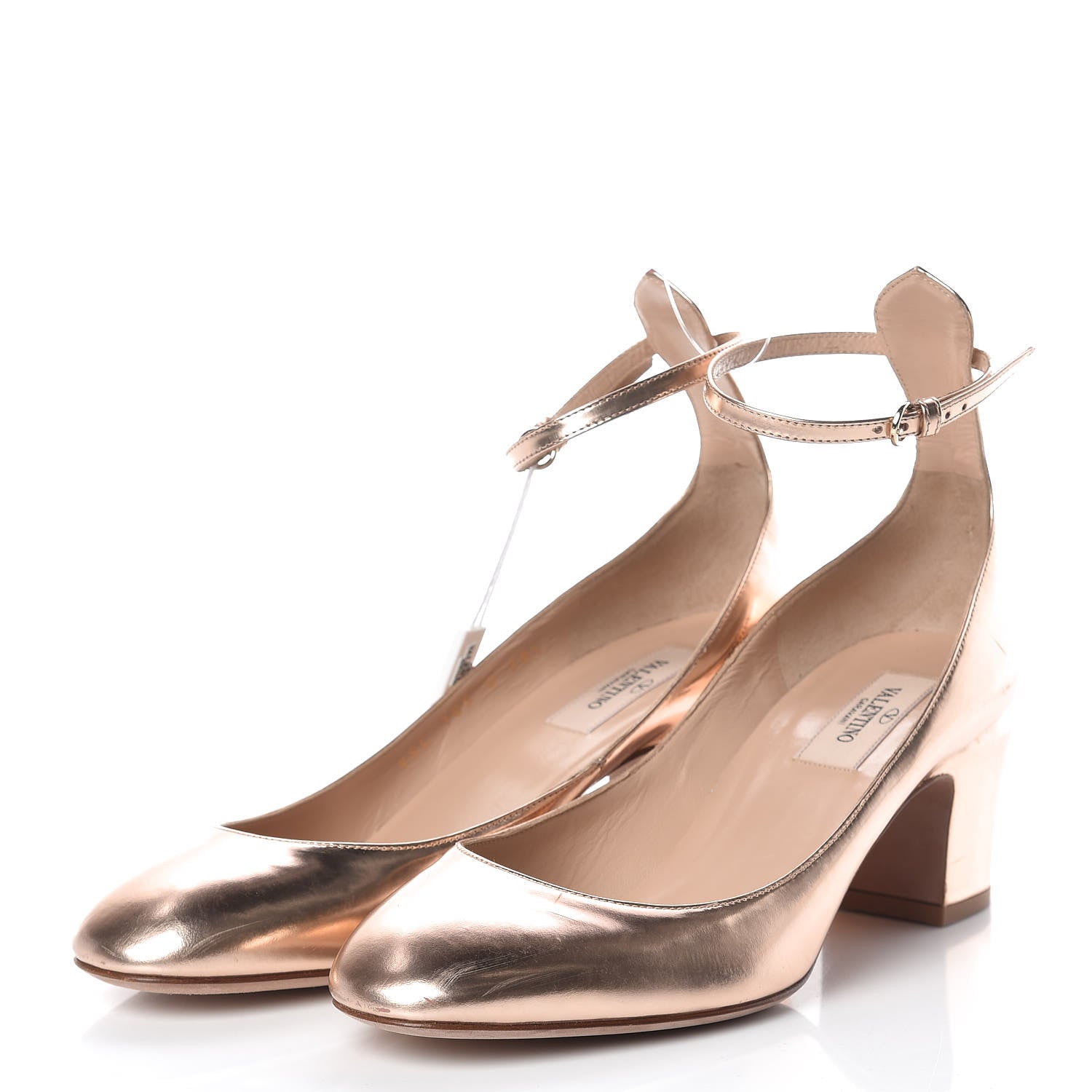 Valentino Garavani Metallic Nappa Tan-Go Mary Jane 60mm Pumps 38.5 Soft Noisette 3 of 14
