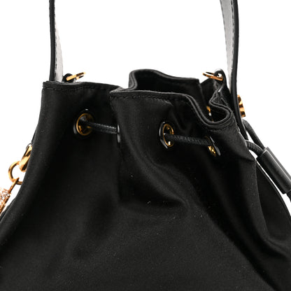 Versace Satin Medusa Drawstring Bucket Bag Black 7 of 10