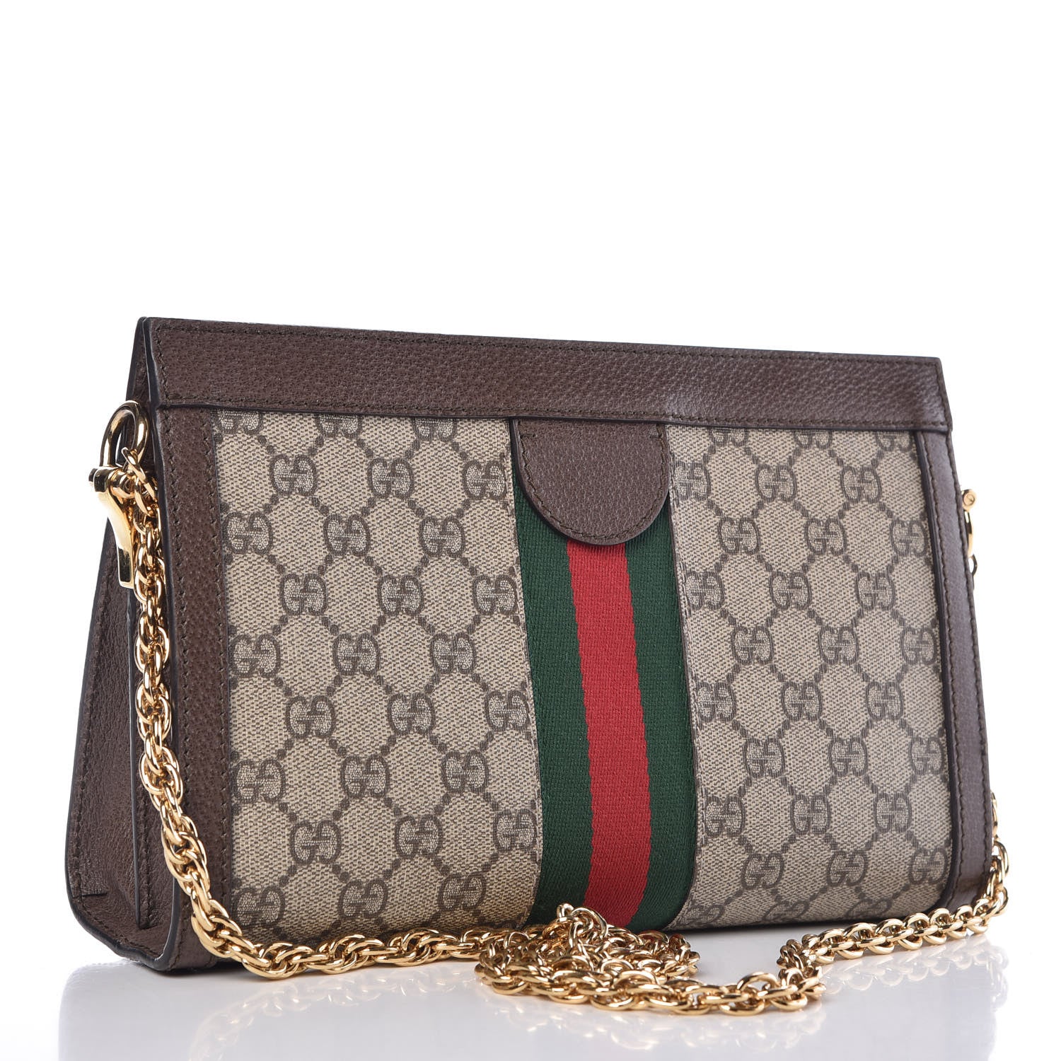 Gucci GG Supreme Monogram Web Small Ophidia Chain Shoulder Bag Brown 3 of 7