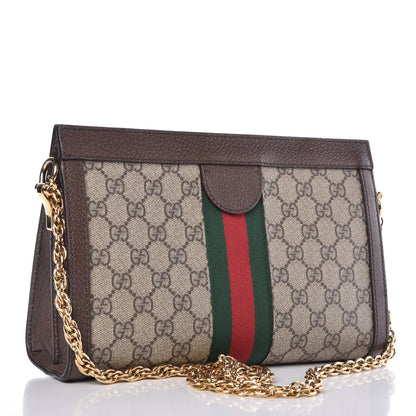 Gucci GG Supreme Monogram Web Small Ophidia Chain Shoulder Bag Brown 3 of 7