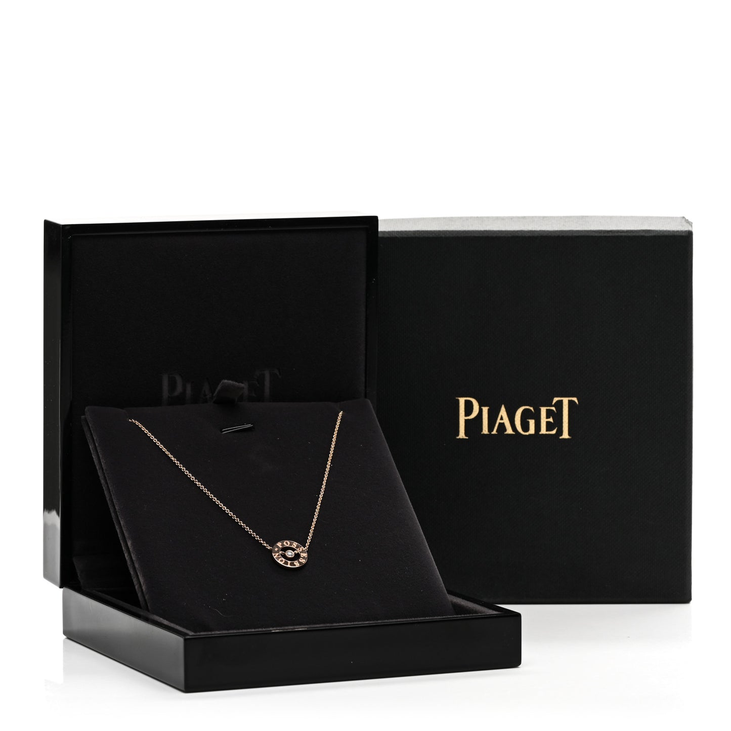 18K Rose Gold Diamond Possession Floating Diamond Pendant Necklace
