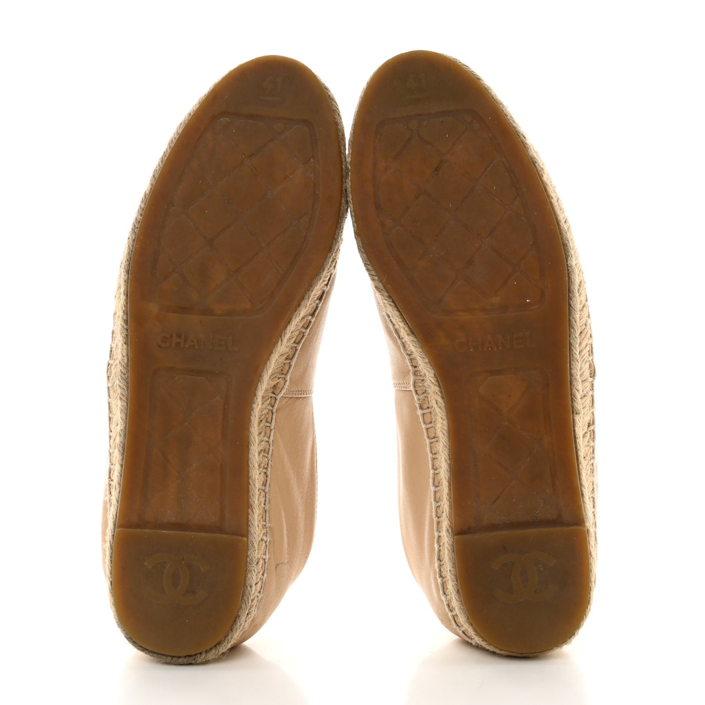 Lambskin CC Espadrilles 41 Beige Black