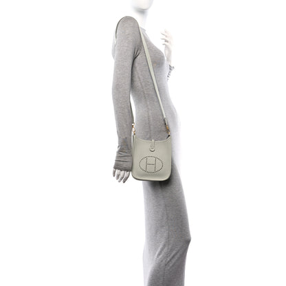Hermes Taurillon Clemence Amazone Evelyne TPM Gris Neve 2 of 9
